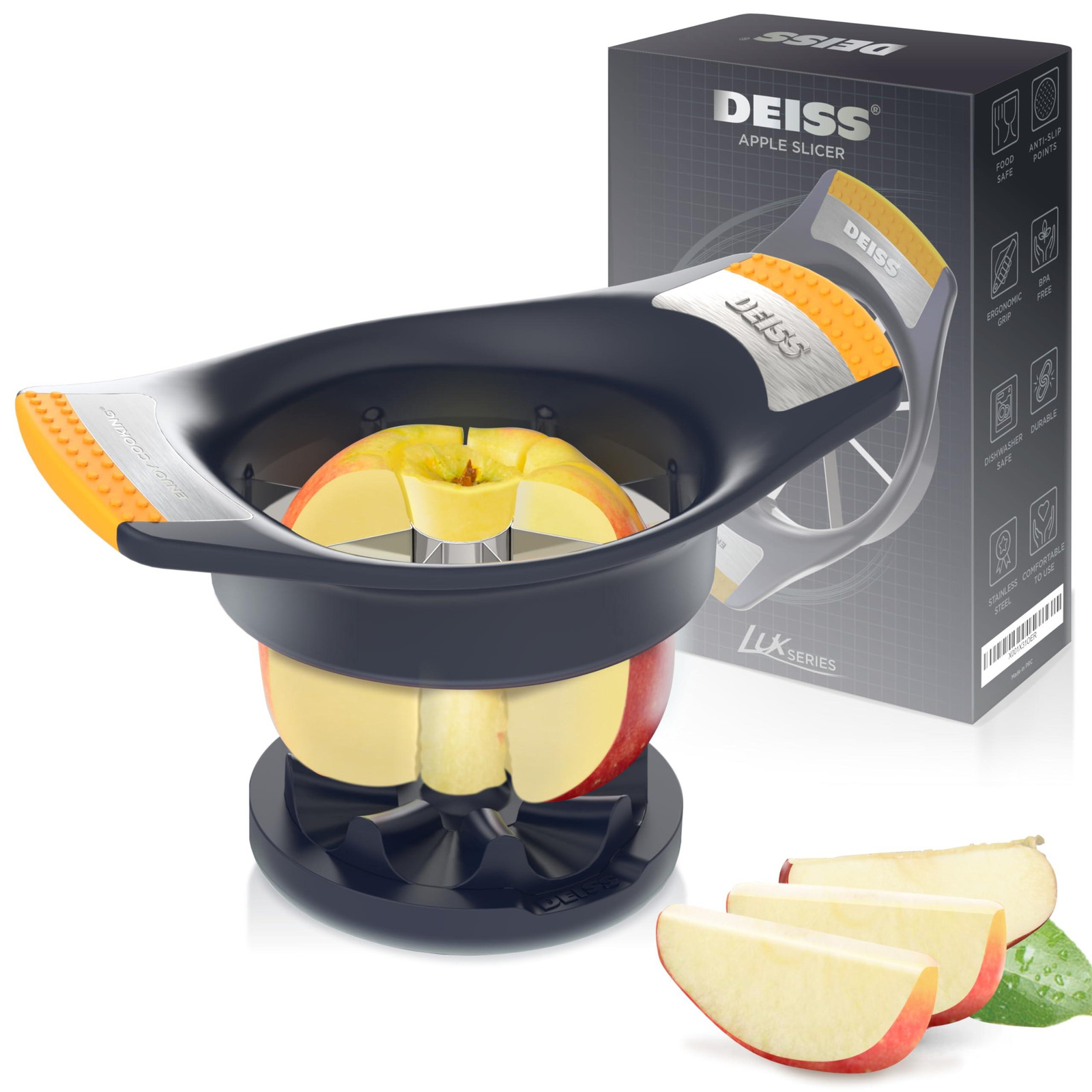 Dripio Appelsnijder, 8-delig, roestvrij staal, 4,25 inch, vaatwasserbestendig