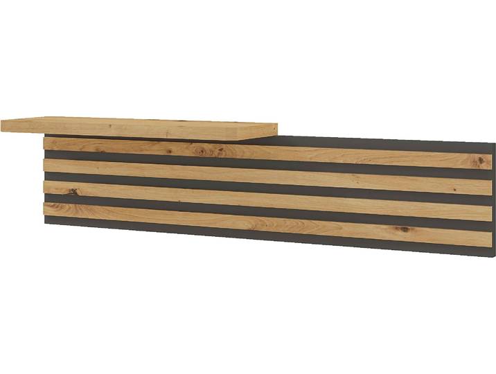 Aufsatzpaneel MUSTERRING Isabelle , braun (bianco, eiche, nachbildung), B:90cm H:22cm T:18cm, Holzwerkstoff, Möbelaufsätze, Aufsatzpaneel, für Nachtschrank der Serie Isabelle, Lamellen in Bianco-Eiche