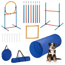 Relaxdays Agility Set für Hunde Blau,Orange