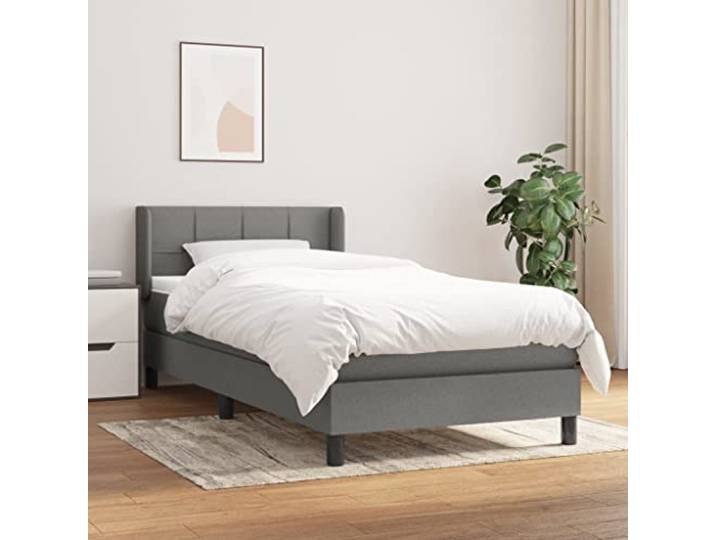 RJPLMFV Lattenrost, Stoff, Dunkelgrau, mit Matratzen, Taschenfedern, 100 x 200 cm