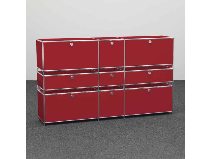 Highboard System4 190.0 x 40.0 cm, Rot, Neu - Ideal für zeitloses Design