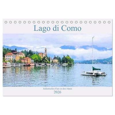 Lago di Como - Italienisches Flair in den Alpen (Tischkalender 2026 DIN A5 quer), CALVENDO Monatskalender