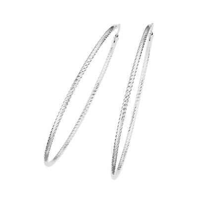 Paar Creolen SMART JEWEL "gerieft und diamantiert, Silber 925", silber, Ohrringe, Damen, Silber 925 (Sterlingsilber)