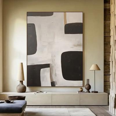 Uplift Essentials Beige Texture Abstract Art Handmade Style Minimalist Painting Neutral Canvas Wall Art For Modern Living Room Decor style 5 12x16 In