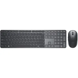 Dell Pro 7 Slim Keyboard and Mouse - KM726 - German (DE, Kabellos), Tastatur, Grau, Schwarz