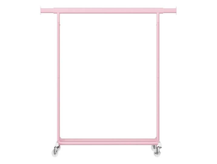 JOYFURNOS Portant à Vêtements sur Roulettes, Portant à Vêtements Réglable, Robuste pour Chambre, Montage Facile, Portable, Rose