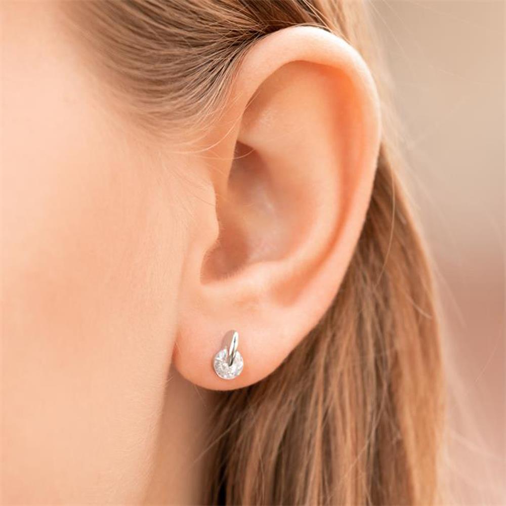 Unique Exklusive Ohrstecker 925 Silber mit Zirkonia silber