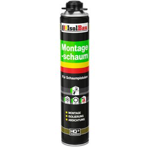 IsolBau Bauschaum B2, 1K, Montageschaum, für Schaumpistole, schall- und wärmedämmend, 750 ml