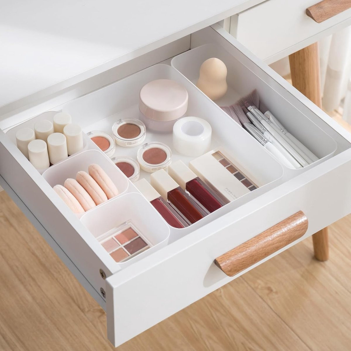 Poeland Lade Organizer Set van 5 stuks, Frosted, voor Slaapkamer, Badkamer en Keuken