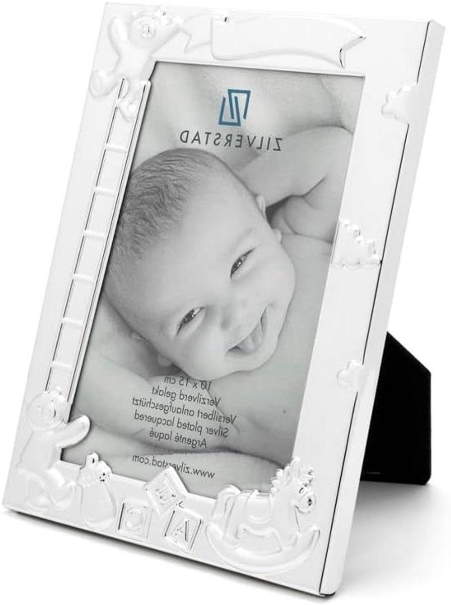 Zilverkleurige Fotolijst Baby Herinneringen Geboorte Aandenken 10x15 cm