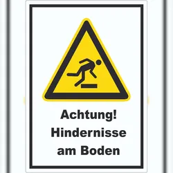 HB-Druck Achtung Hindernisse am Boden Aufkleber A1 (594x841mm)