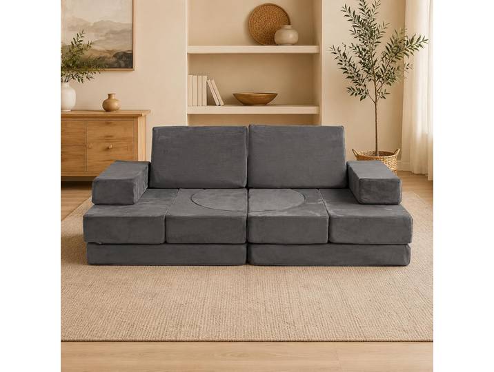 Canapé modulaire pour enfants en 12 pièces, mousse haute densité, canapé de jeu, housse lavable, formes multiples, ensemble de jeu créatif pour salle de jeux, crèche