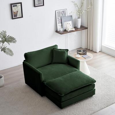 Unbranded "41.4"" Single Sofa and Single Sofa + Footstool Chenille Upholstered Sofa"