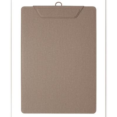 SIGEL KB120 Klemmbrett A4 beige mit Aufstellfunktion, stabiles, stylisches Clipboard mit edler Leinenstruktur, leicht abwischbar, für Speisekarten