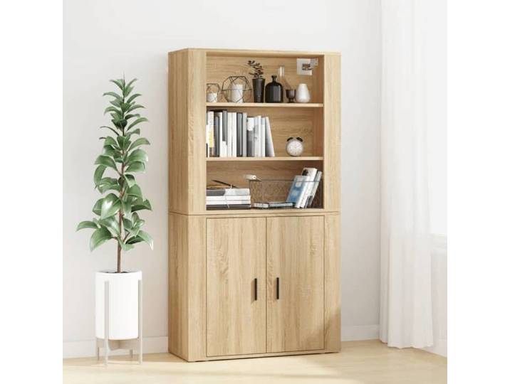 Buffet haut Commode salon Sideboard Chêne sonoma Bois d'ingénierie 80x33x70 cm A3765