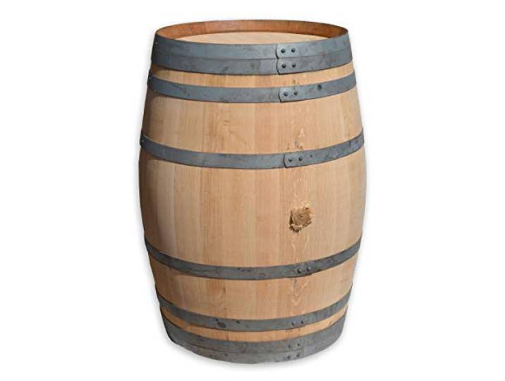 Temesso 225l Weinfass, Barriquefass als Stehtisch - Holz geschliffen (Natur - unbehandelt)