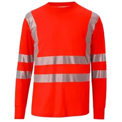 Warnschutz Longsleeve-Shirt "REFLECTIQ" UV-Schutz - S - warnrot