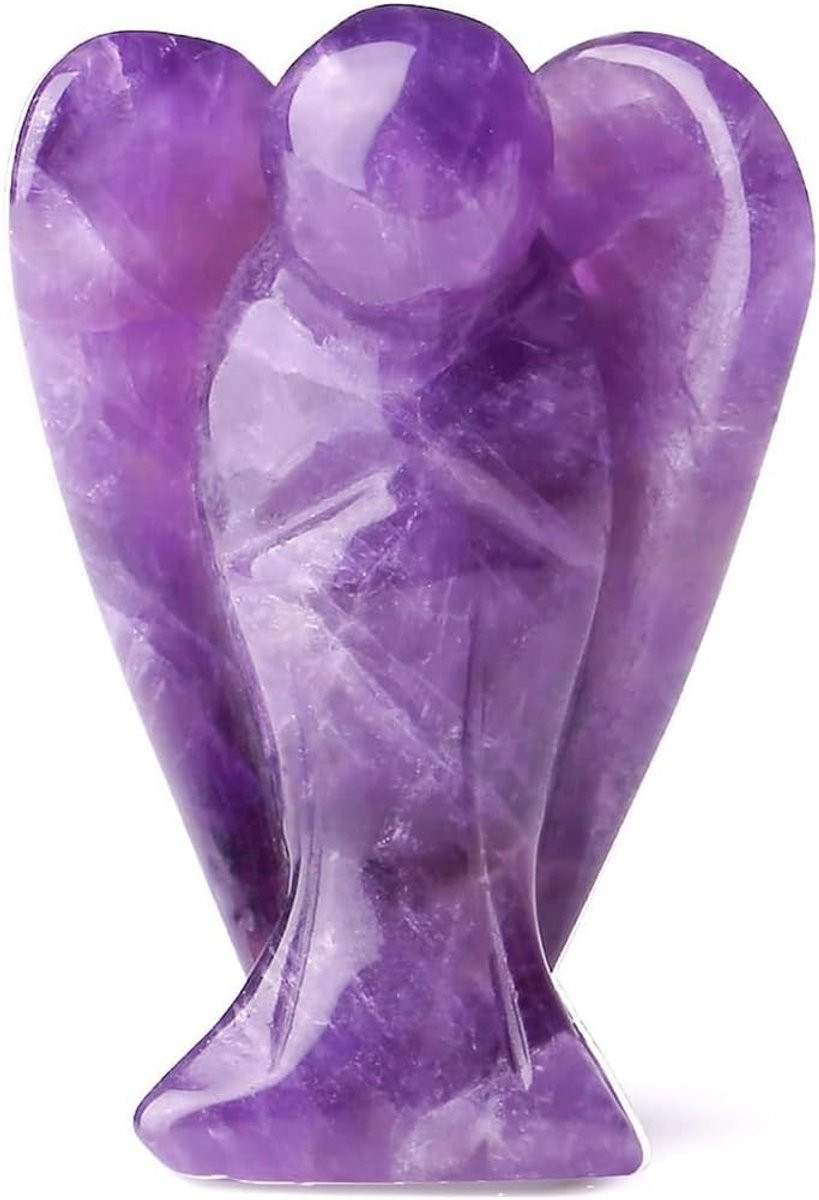 Handgemaakte amethist beschermengel figuur voor meditatie en spiritualiteit