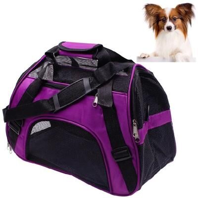 Inspired Deals Portable Pet Backpack Carrier Breathable Folding Dog Travel Bag Small purple