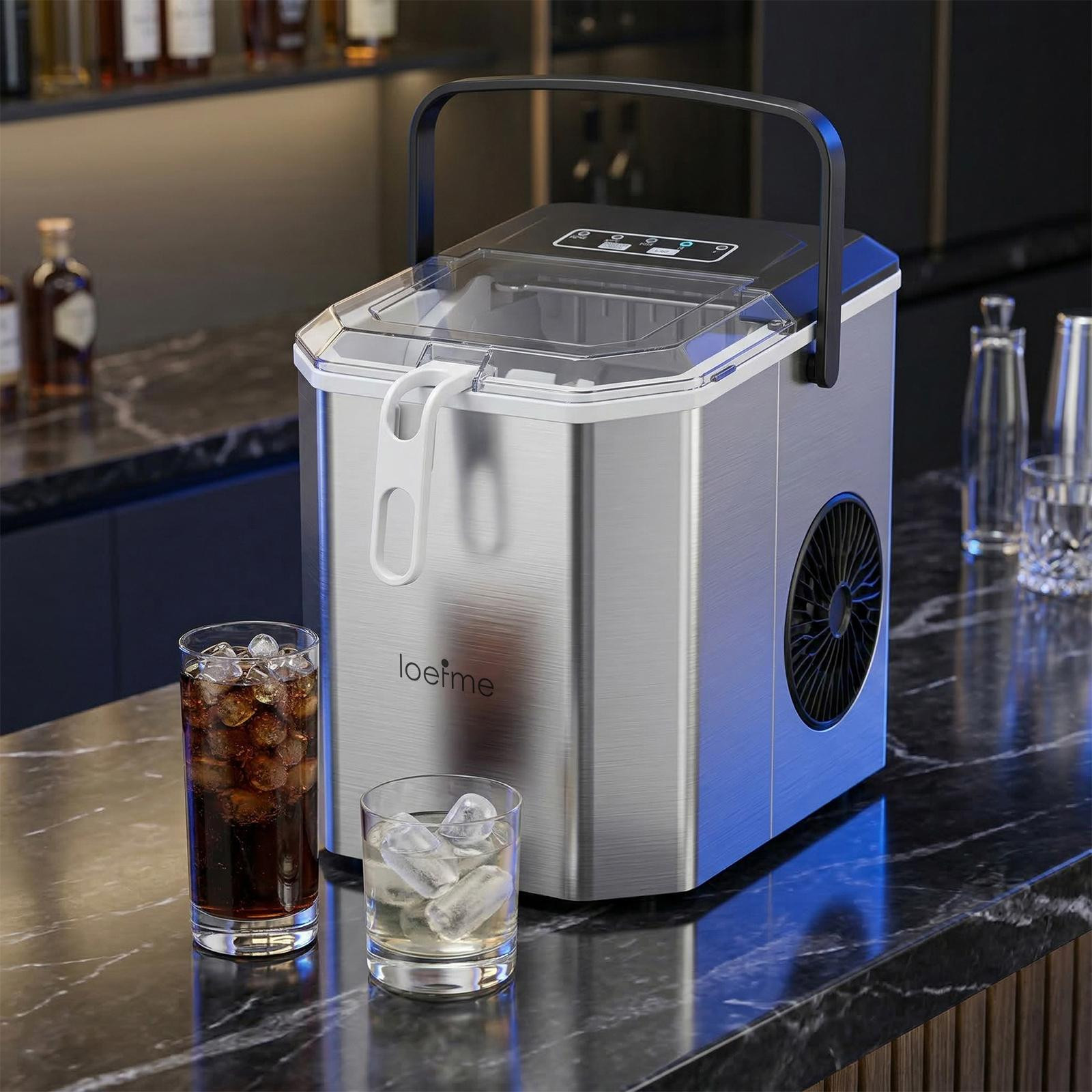 Selius Elektrische Ijsmachine - 1,2 l - 12 kg per 24 uur - Zwart RVS