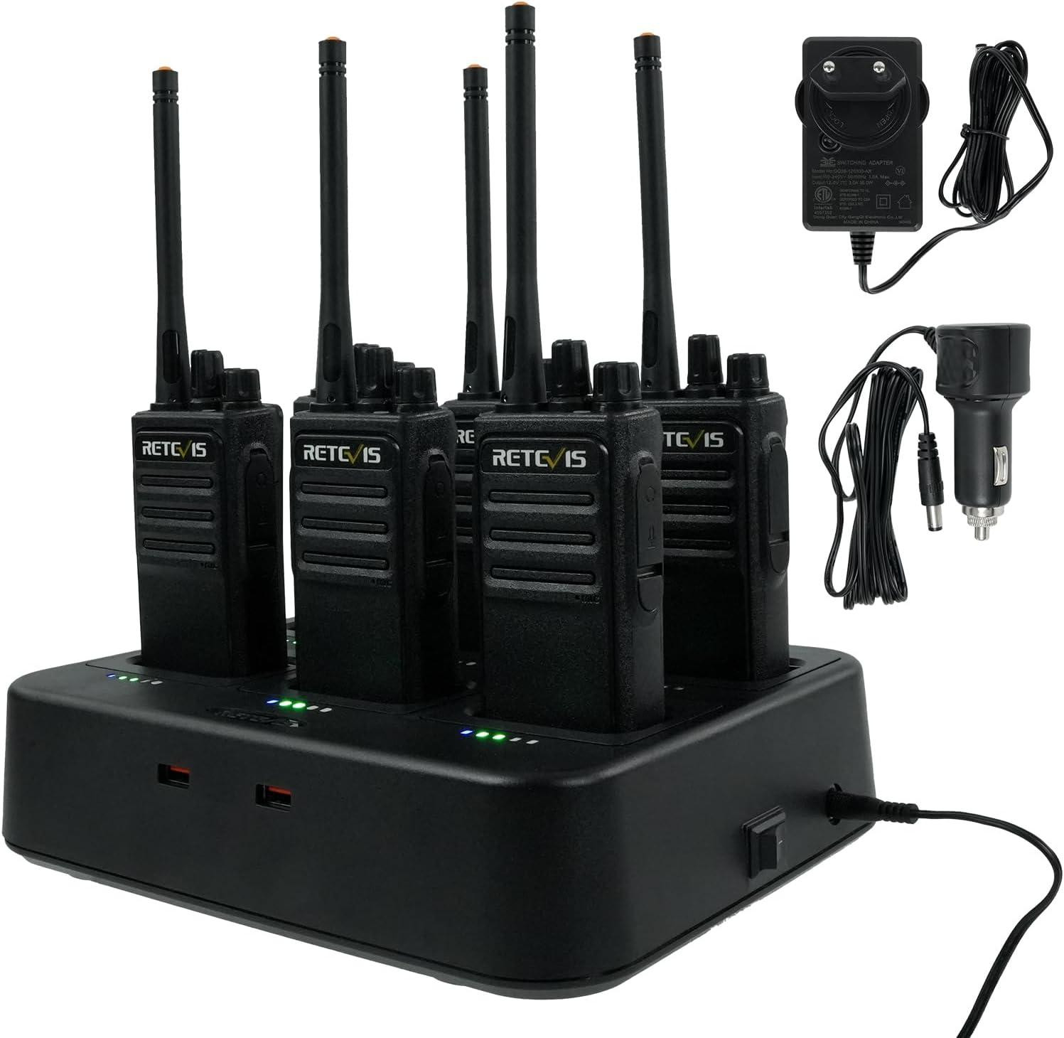 Retevis RT617 Portofoonset met 6-kanaals oplader en VOX-functie