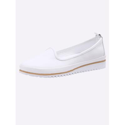 Slipper ANDREA CONTI, Damen, Gr. 37, weiß, Glattleder, Leder, Schuhe Slipper