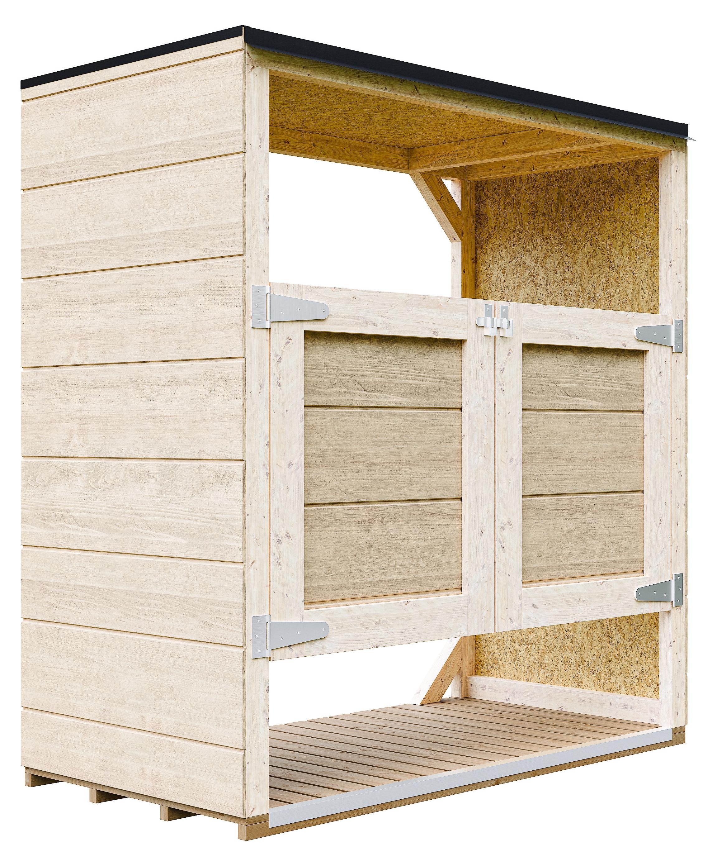 Mülltonnenbox 2er 240L Aus Wetterfest LP Smartside Holz, Mülltonnenverkleidung mit Türen, Garten Mülltonnenbox - Timbela M980A