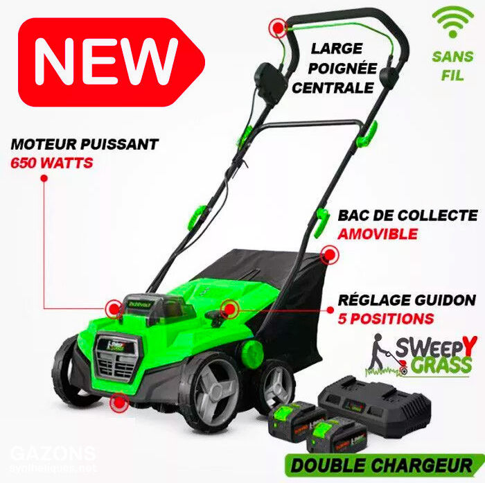 sweepy grass BROSSE ASPIRANTE Électrique LIBERTY sans fil pour Gazon Synthétique