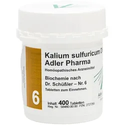 Kalium sulfuricum D6 Adler Pharma Biochemie nach Dr. Schüßler Nr.6 , Tablette 400 St Tabletten