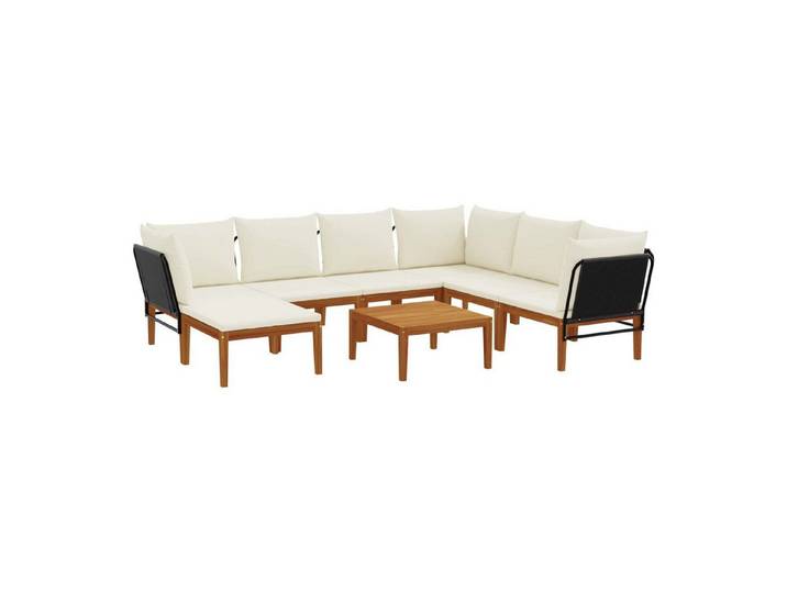 vidaXL Sofaelement 8 stk. Massives nholz & Seil Natur (8 St)