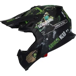 Broken Head Supermoto & Motocross-Helm Resolution Grün L (59-60 cm)