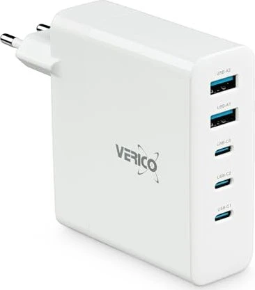 Verico Ladegerät MOJO GaN 140W PD, 5-Port (USB-A & USB-C) WH retail