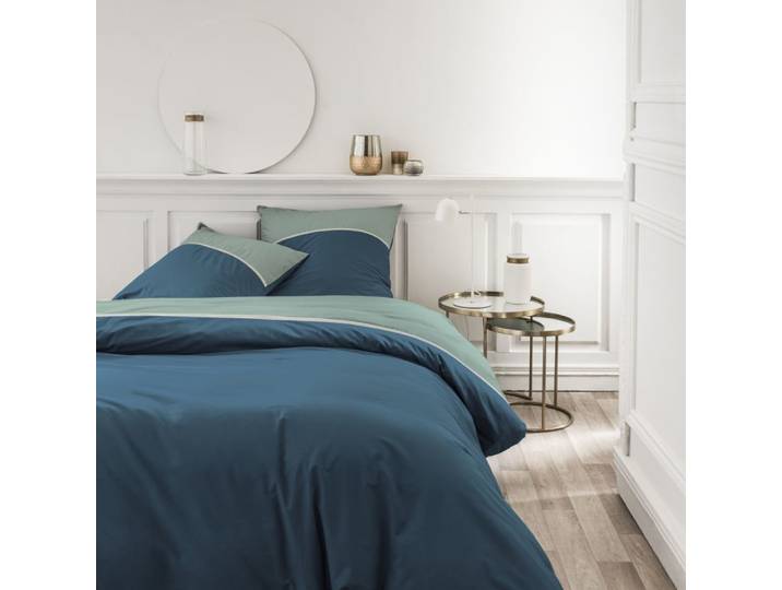 Parure de lit 2 personnes coton 260x240cm vert