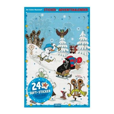 TRÖTSCH - Sticker-Adventskalender 'Der kleine Maulwurf ' | Weihnachtskalender mit 24 niedlichen Soft-Stickernckern Sticker Adventskalender | Ab 3