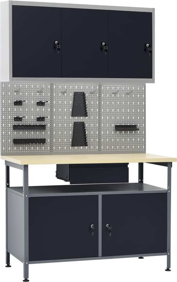 De Living Store werkbank met 3 gereedschapswanden en 1 wandkast