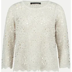 Strickpullover mit Loch-Strick Weiß 44