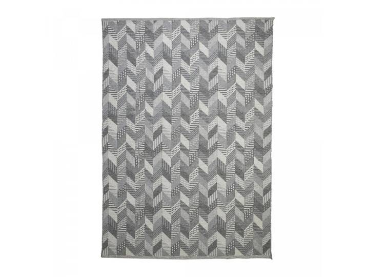 Tapis Kilim Fait À La Main En Coton 160x230 Gris Rectangle Motif Géométrique