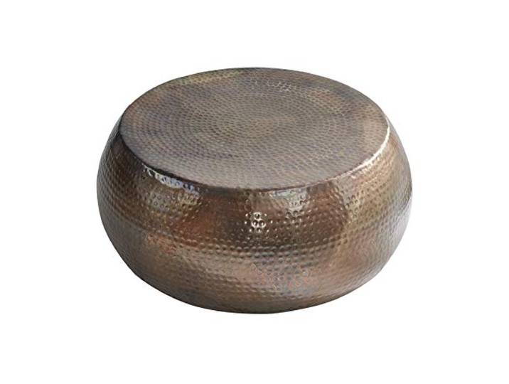 Couchtisch ORIENT 80cm - kupfer - Metall - handgefertigt Beistelltisch Montiert, hochwertig, stabile Konstruktion, glamouröses Flair, für Wohnräume, Unikat, Stauraum