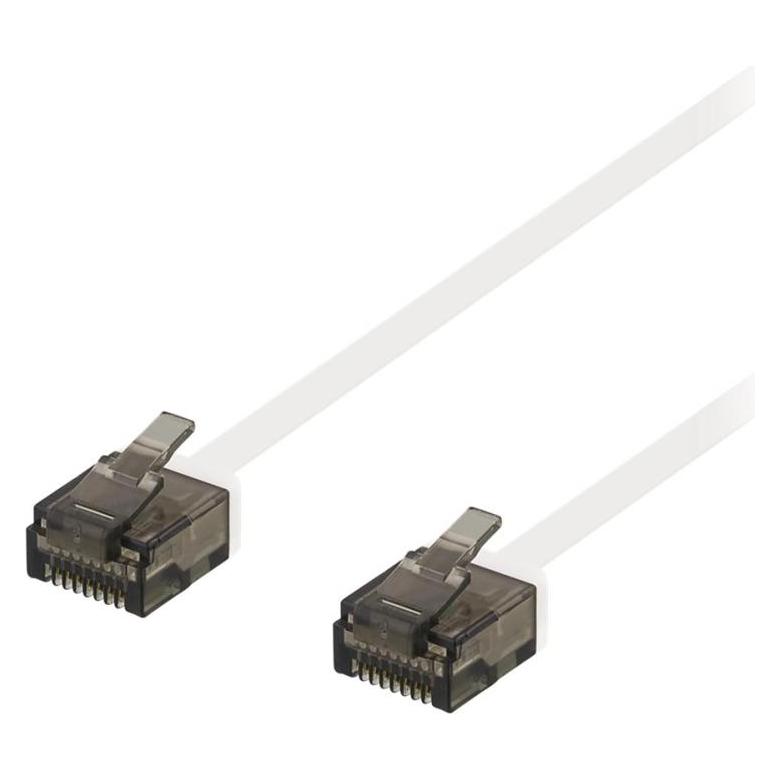 Deltaco TP-kabel CAT6a U/UTP flat 1.5m vit (U/UTP, CAT6a, 1.50 m) (UUTP-2038)