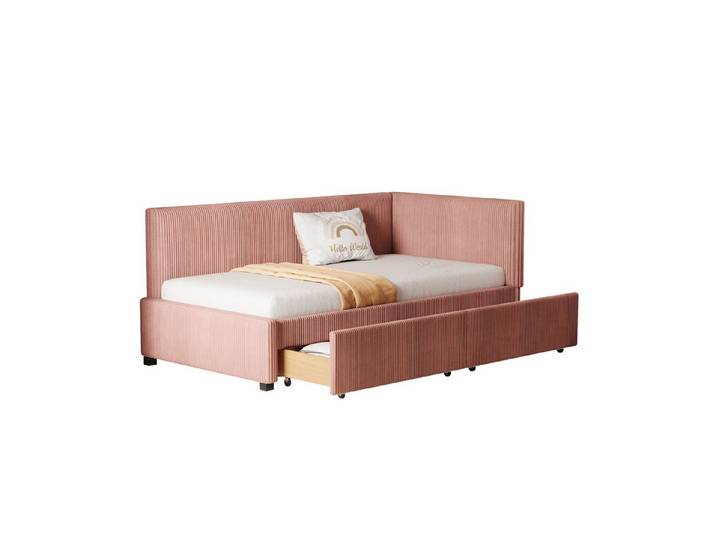 Odikalo Polsterbett Schlafsofa Jugendbett Multifunktionsbett Stauraumschubladen 90*200cm