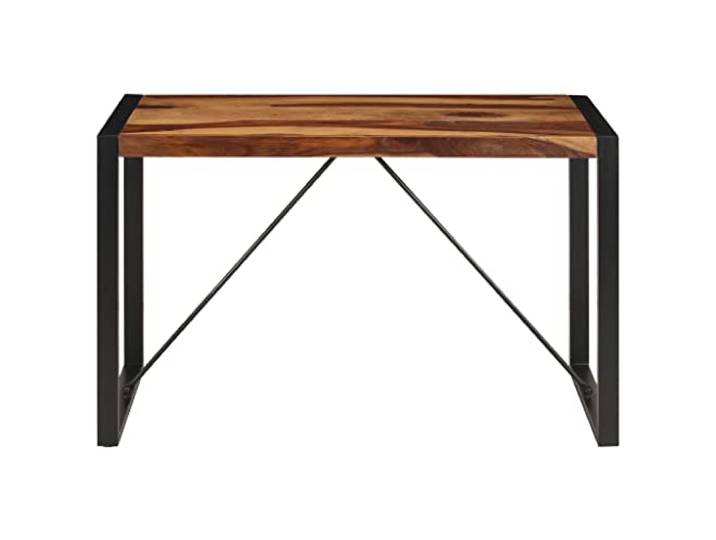 KGHERMDF Esstisch Massivholz Akazie 120 x 60 x 76 cm Industrie-Design, Pulverbeschichtete Stahlbeine, Retro-Stil, Einfache Montage, Küche Esszimmer