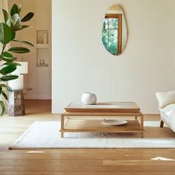 Rechteckiger Couchtisch Achille aus Teakholz 115