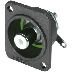 HICON Cinch (RCA), 2-pol , Metall-, Löttechnik-Einbaubuchse, vernickelte(r) Kontakt(e), Type D, schwarz