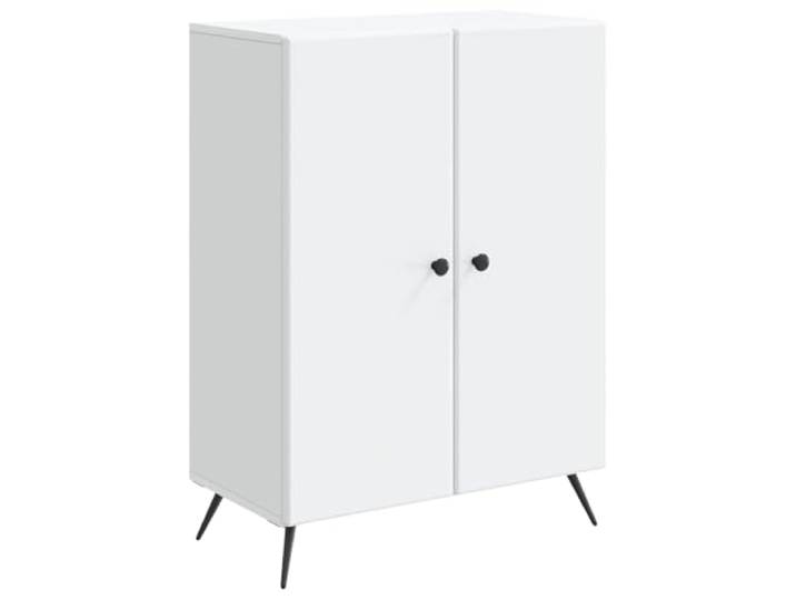 KPOTUERTU Sideboard Weiß 66 x 34,5 x 90 cm Holzwerkstoff Schlankes Design, geräumige Fächer, Regale, Esszimmer, Wohnzimmer, Servierfläche, Dekorationsfläche, Montage erforderlich