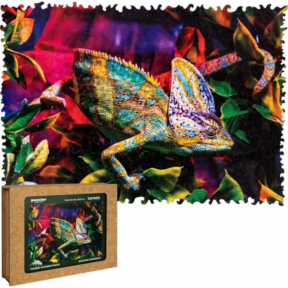 PUZZLER Houten Puzzel Amazing Chameleon, 250 stukjes