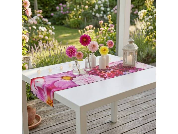 Chemin de table Flora Fleurs d'Été 40 x 1 x 150cm Multicolore