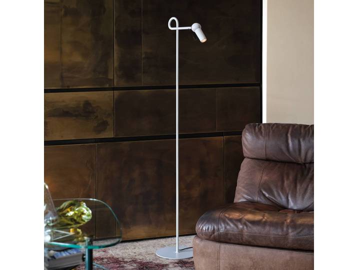 LED-vloerlamp Bird, dimbaar, wit / opaal, Woon-/ Eetkamer, metaal, LED vloerlamp