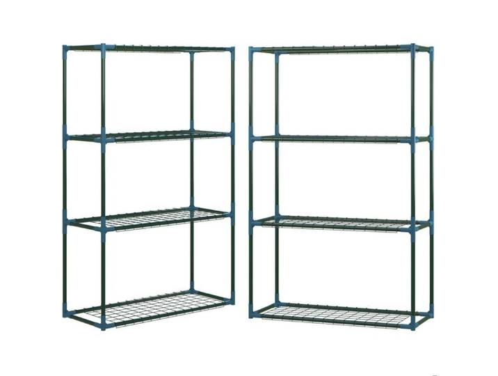 Étagère pour plantes – lot de 2 – 4 niveaux en acier – vert – 70 x 27 x 110 cm