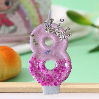 Uplift Treasures Princess Crown Number Birthday Cake Candle 8