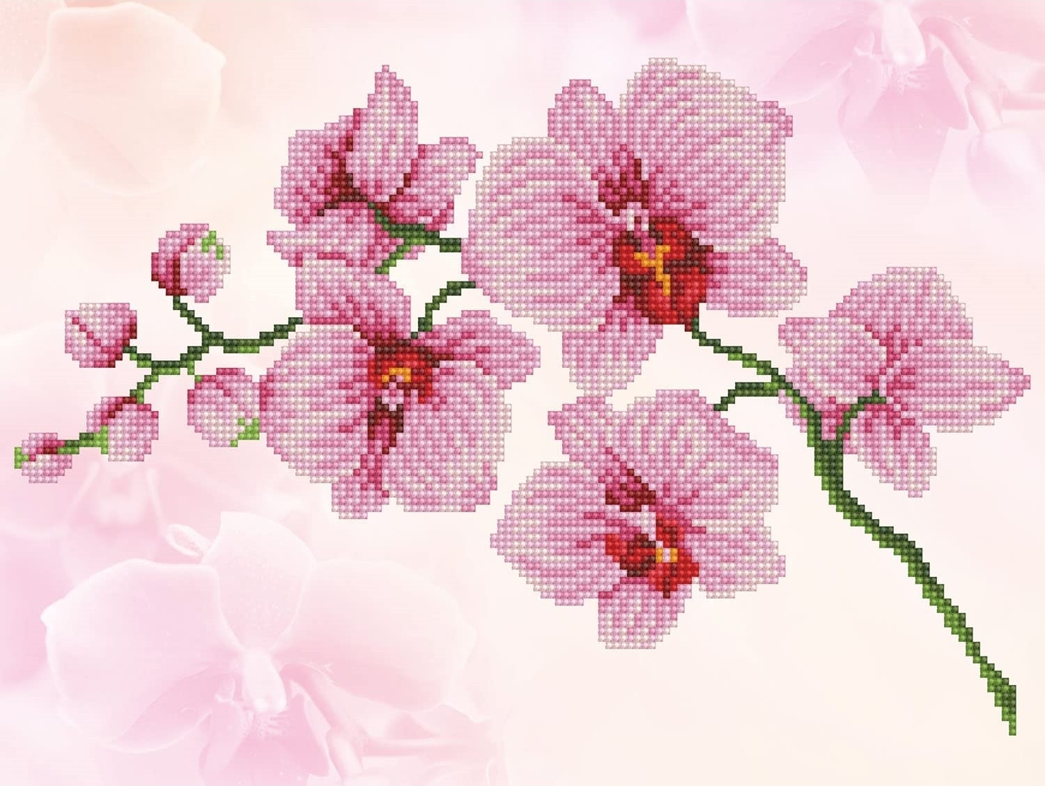 Diamond Dotz Orchidee-spray Diamond Dotz Diamond Dotz Orchidee-spray, meerkleurig, 5183 stuks, B: 40,89 cm, H: 31 cm